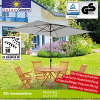 XXL-Sonnenschirm, ca. 2 x 3 m - Grau