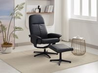 Relaxsessel mit Hocker HWP58-SCH schwarz
