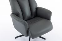 Gepolsteter Relaxsessel mit Hocker, ca. 76 x (86,5-113,5) x (109-91,5) cm - Hellgrau