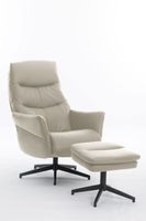 gepolsteter Relaxsessel mit Hocker - beige