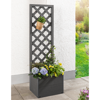 Gartenpflanzkübel mit Rankhilfe aus WPC, ca. 40 x 30 x 135 cm - Anthrazit