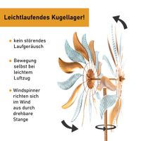 Windrad "Fire Flower", 213 cm hoch