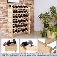 COSTWAY Weinregal Holz, Stapelbares Weinständer