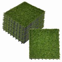 11er-Set Balkonfliesen & Terrassenfliesen, Kunstrasen, ca. 32 x 32 x 23 cm