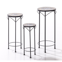 Blumenständer Set aus Metall, klein-mittel-groß - Schwarz