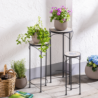 Blumenständer Set aus Metall, klein-mittel-groß - Schwarz