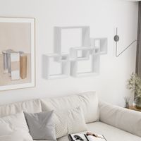 4er-Set Wandregal, ca. 44 x 10 x 60 cm - Weiß