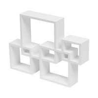 4er-Set Wandregal, ca. 44 x 10 x 60 cm - Weiß