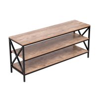 TV-Schrank mit 3 offenen Ablagen, ca. 140 x 40 x 62,5 cm – Holzoptik