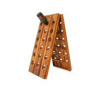 Faltbares Weinregal für 36 Flaschen, ca. 55 x 39 x 87 cm - Akazienholz