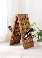 Faltbares Weinregal für 36 Flaschen, ca. 55 x 39 x 87 cm - Akazienholz