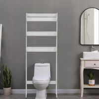 Toilettenregal mit 3 Ablagen, ca. 63,5 x 25 x 156 cm - Weiß