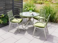 9tlg. Dining-Set aus Rattan mit Sitzkissen - Grün