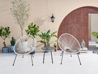 3tlg. Bistro-Set HGE53-WEI weiß