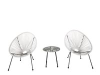3tlg. Bistro-Set HGE53-WEI weiß