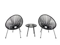 3tlg. Bistro-Set HGE53-SCH schwarz