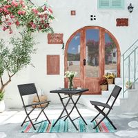 3 tlg. Bistro Set - schwarz