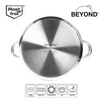 BEYOND® Edelstahl Kochtopf 24 cm, mit Glasdeckel und herausnehmbarem Siebeinsatz
