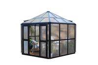 Wintergarten/Sommergarten Haus, Gartenpavillon aus Aluminium ca. 390 x 343 x 290 cm Schwarz