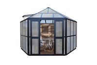 Wintergarten/Sommergarten Haus, Gartenpavillon aus Aluminium ca. 390 x 343 x 290 cm Schwarz