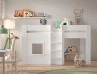 RENO halbhohes Spielbett 90 x 200 cm Liegefläche, Weiß