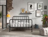 Jugendbett BRONXX mit Liegefläche 140 xx 200 cm, Ausf. Metall Schwarz matt