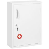 Medizinschrank, Apothekerschrank mit 3 Schichten, Arzneischrank, Weiß