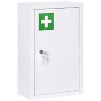 Medizinschrank, Apothekerschrank mit 3 Schichten, 2 Schlüsseln, Stahl