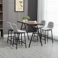 Bartisch mit Barhocker Set, Küchentisch, 5-teilig Essgruppe, Bartisch Set