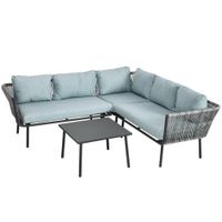 Outsunny 4 tlg. Rattan Gartenmöbel-Set - Grau