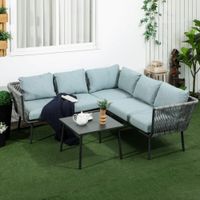 Outsunny 4 tlg. Rattan Gartenmöbel-Set - Grau