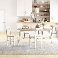 Esszimmerstuhl 2er Set Küchenstuhl, Essstuhl mit Rückenlehne, Kiefernholz