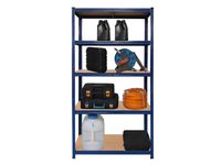 Schwerlastregal,  5 Ablagen je 175kg belastbar,, 180 x 90 x 40 cm, blau
