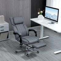 Bürostuhl mit Massagefunktion, Schreibtischstuhl mit Liegefunktion Grau