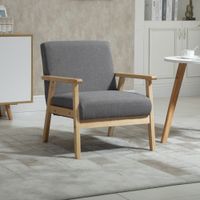 Ohrensessel Esszimmerstuhl mit Armlehnen Loungesessel Relaxsessel Grau