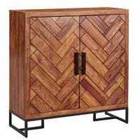 WOHNLING Schuhschrank 100x105x40 cm Holz Massiv Schuhregal Schuhkommode Flur