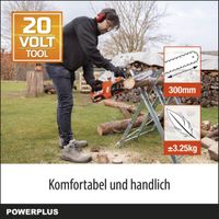 Dual Power Akku Kettensäge POWDPG7570 - 20V Säge, 300 mm Schwert für Einhand Bedienung