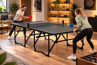 INDOOR 4-fach faltbare Tischtennisplatte inkl. Zubehör - ca. L 274 cm x B 152,5 cm x H 76 cm