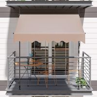 Klemmmarkise Sonnenschutz mit Handkurbel - Beige