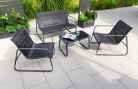 4tlg. Garten-Set - schwarz