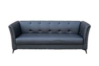 3-Sitzer Sofa in Lederoptik, ca. 213 x 88 x 80 cm - Schwarz