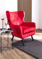 XXL Sessel Ohrensessel mit Samtbezug, ca. 100 cm x 85 cm x 75 cm - Rot