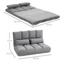 2 in 1 faltbares Bodensofa Bett mit Rückenlehne - Dunkelgrau