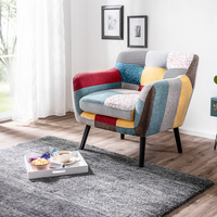 Skandinavischer Sessel im Patchwork-Design, ca. 85 x 77 x 82 cm – Mehrfarbig