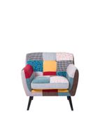 Skandinavischer Sessel im Patchwork-Design, ca. 85 x 77 x 82 cm – Mehrfarbig