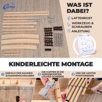 7-Zonen Lattenrost ERGO K 120x210 verstellbar Kopfteil Härtegrad verstellbar 30 Leisten