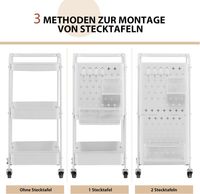 Rollwagen 3 Etagen, Küchenwagen mit 2 Stecktafeln