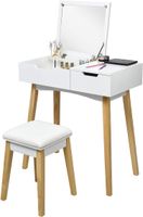 2 in 1 Schminktisch und Schreibtisch mit Hocker