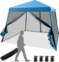 3x3 m Pop Up Pavillon mit Moskitonetz und Sandsäcke
