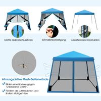3x3 m Pop Up Pavillon mit Moskitonetz und Sandsäcke